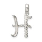 Sterling Silver CZ Letter H Initial Pendant - Image 3