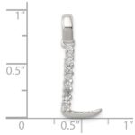 Sterling Silver CZ Letter L Initial Pendant - Image 4