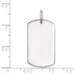 Sterling Silver Polished Dog Tag Pendant - Image 4