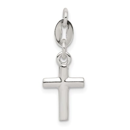 Sterling Silver Polished Cross Charm