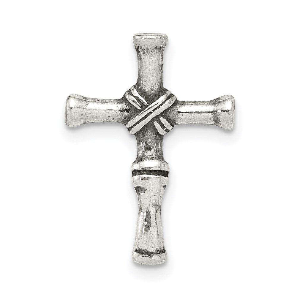 QC6653.jpg Sterling Silver Antiqued Cross Slide - Image 1