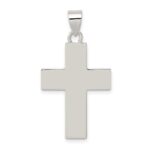 Sterling Silver Rhodium-plated Polished Lords Prayer Cross Pendant