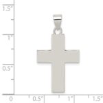 Sterling Silver Rhodium-plated Polished Lords Prayer Cross Pendant - Image 4