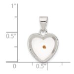 Sterling Silver Rhodium-plated Enameled Mustard Seed Heart Pendant - Image 3