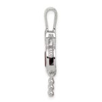 Sterling Silver Rhodium-plated CZ & February Glass Boy Pendant - Image 2