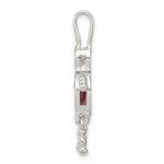 Sterling Silver Rhodium-plated CZ & June Glass Boy Pendant - Image 2