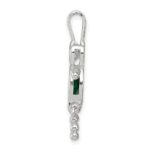 Sterling Silver Rhodium-plated CZ & May Glass Boy Pendant - Image 2