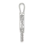 Sterling Silver Rhodium-plated CZ & April Glass Girl Pendant - Image 2