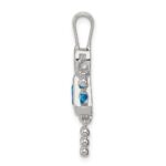 Sterling Silver Rhodium-plated CZ & December Glass Girl Pendant - Image 2
