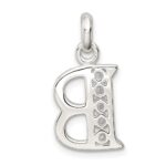 Sterling Silver White CZ Letter B Initial Pendant - Image 4