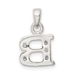 Sterling Silver CZ Letter B Initial Pendant - Image 4