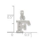 Sterling Silver CZ Letter F Initial Pendant - Image 4