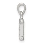 Sterling Silver CZ Letter H Initial Pendant - Image 2