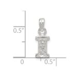 Sterling Silver CZ Letter I Initial Pendant - Image 4