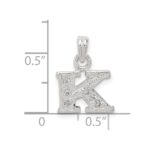 Sterling Silver CZ Letter K Initial Pendant - Image 4