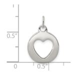 Sterling Silver Polished Circle with Punch Out Heart Charm - Image 3