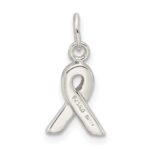 Sterling Silver White Enameled Awareness Charm - Image 4