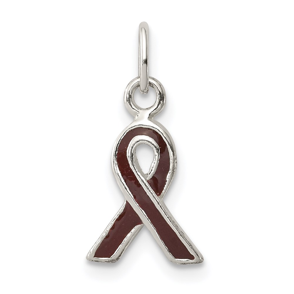 QC6837.jpg Sterling Silver Brown Enameled Awareness Charm - Image 1