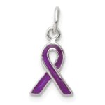 Sterling Silver Purple Enameled Awareness Charm