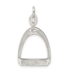 Sterling Silver Large Polished Horse Stirrup Charm - Image 4