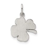 Sterling Silver Antiqued 4-Leaf Clover Charm - Image 4