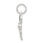 Sterling Silver Enameled 4-Leaf Clover with Green Glass Stone Charm - Image 2