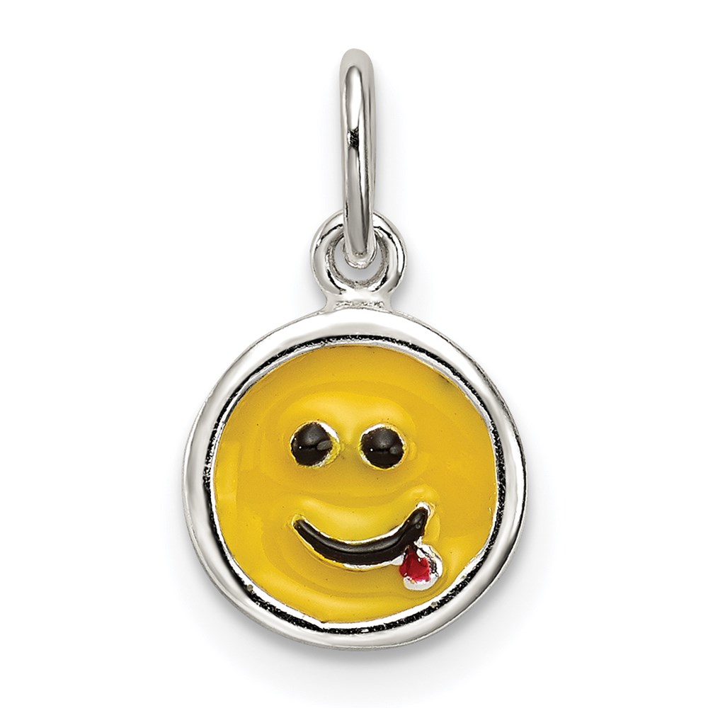 QC7099.jpg Sterling Silver Enameled Emotion Face Charm - Image 1