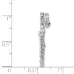 Sterling Silver Rhodium-platedPolished Flute Charm - Image 3