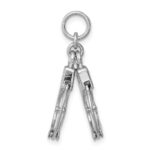 Sterling Silver Rhodium-platedPolished Movable Handcuffs Charm - Image 2