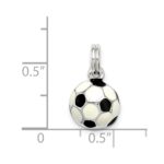 Sterling Silver Black & White Enameled Soccer Ball Charm - Image 3