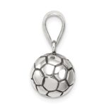 Sterling Silver Antiqued Soccer Ball Pendant - Image 2