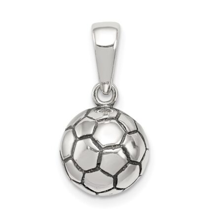 Sterling Silver Antiqued Soccer Ball Pendant