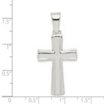 Sterling Silver Polished Cross Pendant - Image 3