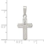Sterling Silver Polished Cross Pendant - Image 3