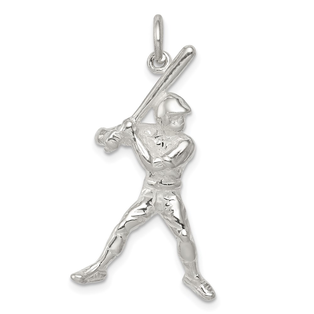 QC727.jpg Sterling Silver Baseball Batter Charm - Image 1