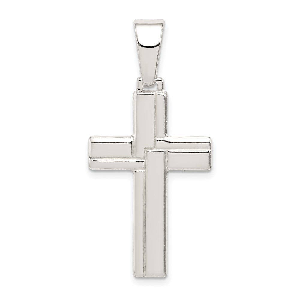 QC7299.jpg Sterling Silver Polished Cross Pendant - Image 1