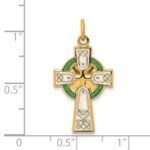 Sterling Silver Platinum-plated Polished/Gold-plated Epoxy Cross Pendant - Image 4