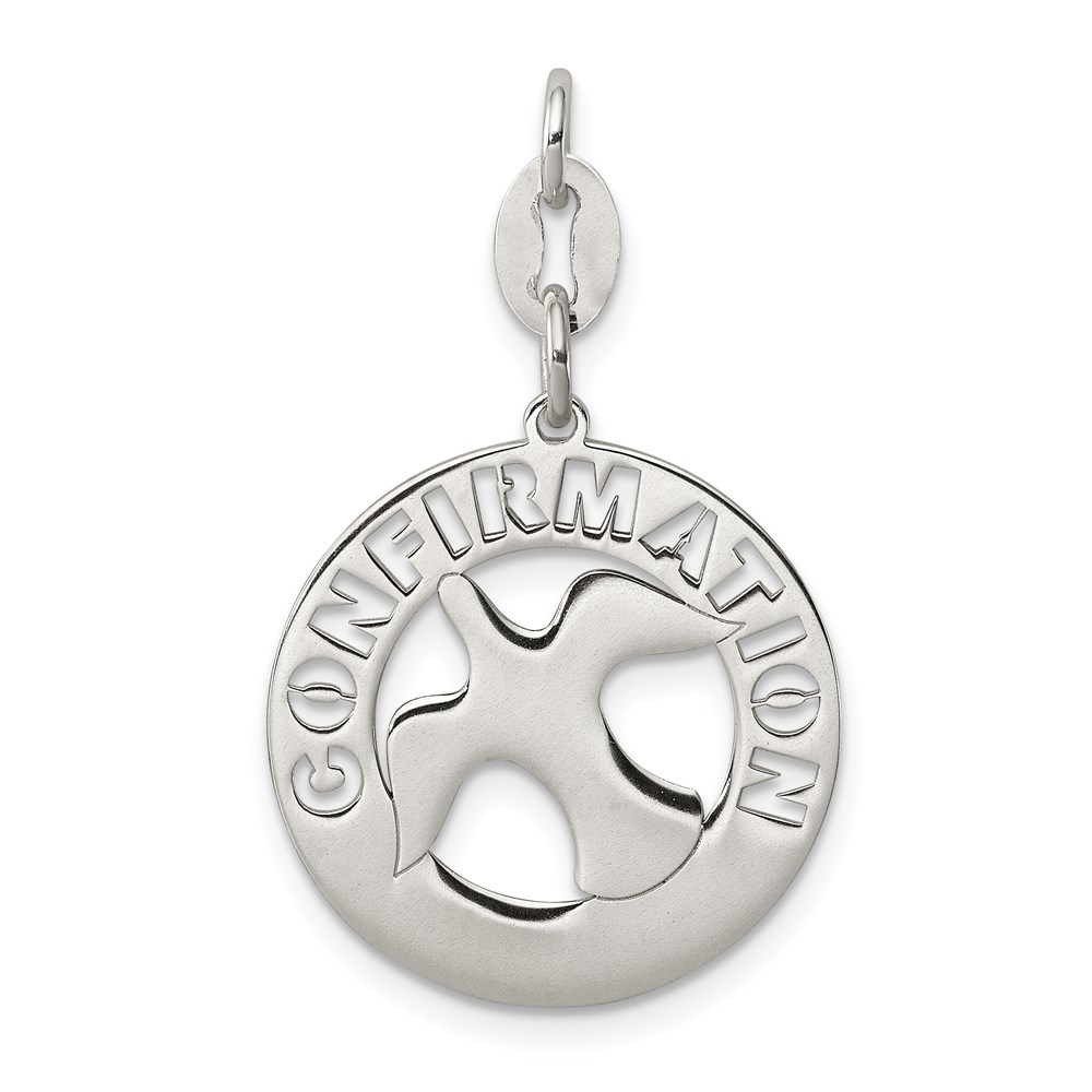 QC7390.jpg Sterling Silver Polished Confirmation Dove Charm - Image 1