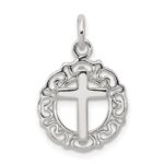 Sterling Silver Circle & Cross Pendant
