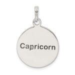 Sterling Silver Polished Antique Finish Capricorn Horoscope Zodiac Pendant - Image 4