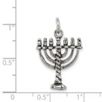 Sterling Silver Antiqued Menorah Charm - Image 3