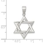 Sterling Silver Polished Star of David Pendant - Image 3