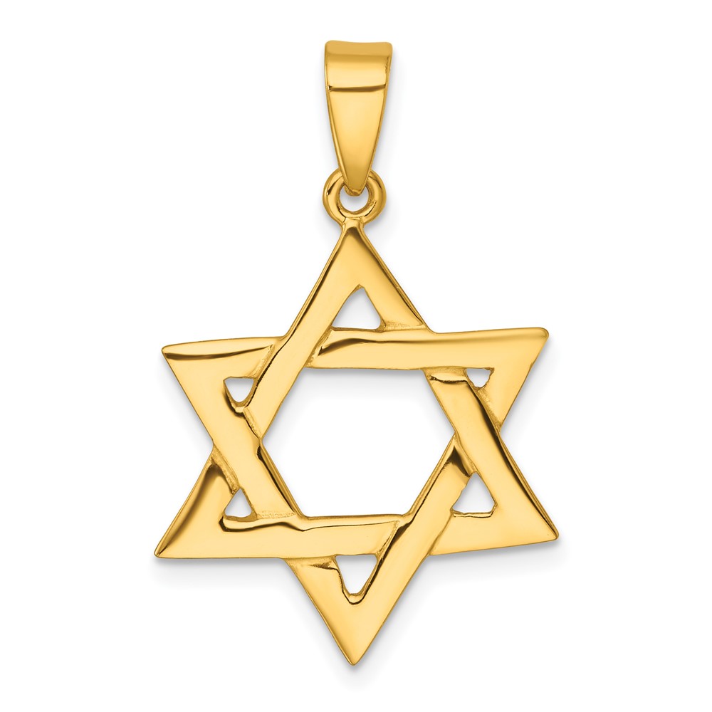 QC7431GP.jpg Sterling Silver Gold-tone Polished Star Of David Pendant - Image 1