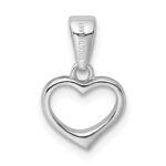 Sterling Silver Rhodium Plated Open Heart Pendant - Image 3