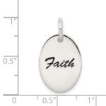 Sterling Silver Polished Enamel Faith Pendant - Image 4