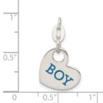 Sterling Silver Polished Enamel Boy Charm - Image 3