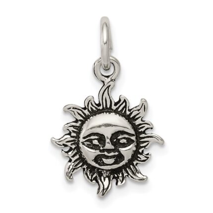 Sterling Silver Antiqued Sun Charm