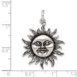 Sterling Silver Antiqued Sun Charm - Image 3