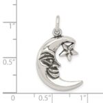 Sterling Silver Antiqued Moon Charm - Image 3