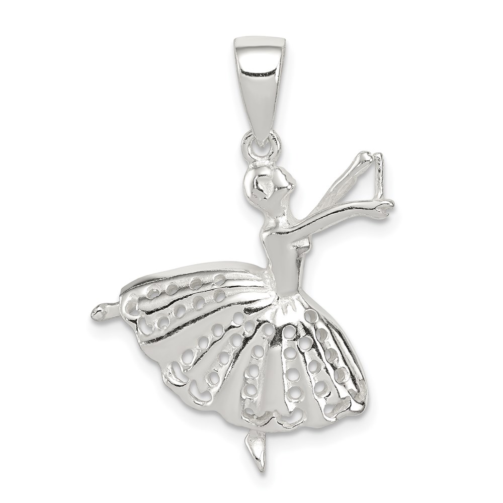 QC7550.jpg Sterling Silver Polished Ballerina Pendant - Image 1